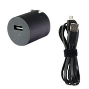 WirelessOne (5V/2.1A) Dual USB Wall Charger and 4-Ft Micro-USB Cable - Black