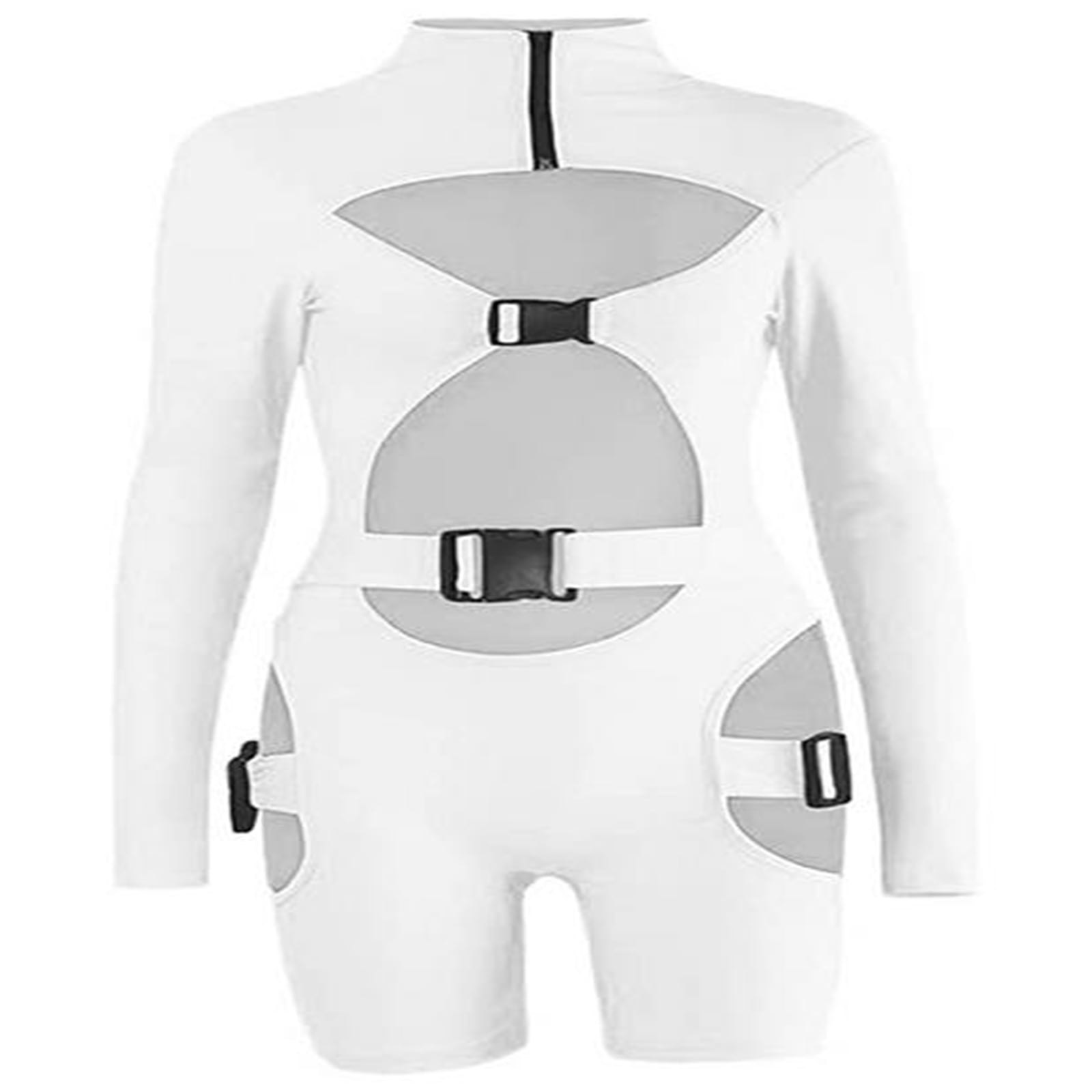 Women's Cutout Playsuit Bodycon Buckle 