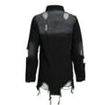 thumbnail image 5 of BVnarty Long Sleeve Turndown Collar Blouse Shirt Women's Fashion Street Ripped Mid-length Solid Color Pocket Denim Jacket Tops, 5 of 9