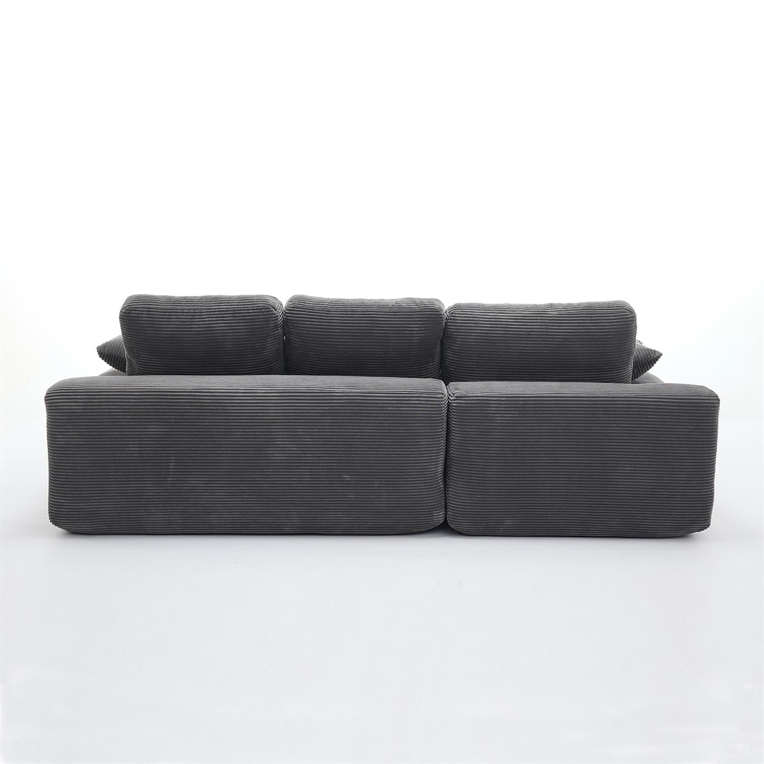 Demi Bonn 99"x69" L-Shape Modular Sectional Sofa Set, Modern Minimalist Upholstered Sleeper Couch for Bedroom & Living Room, No Installation, Gray