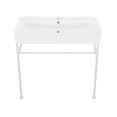 thumbnail image 2 of Carre 36 Ceramic Console Sink White Basin Matte White Legs, 2 of 10