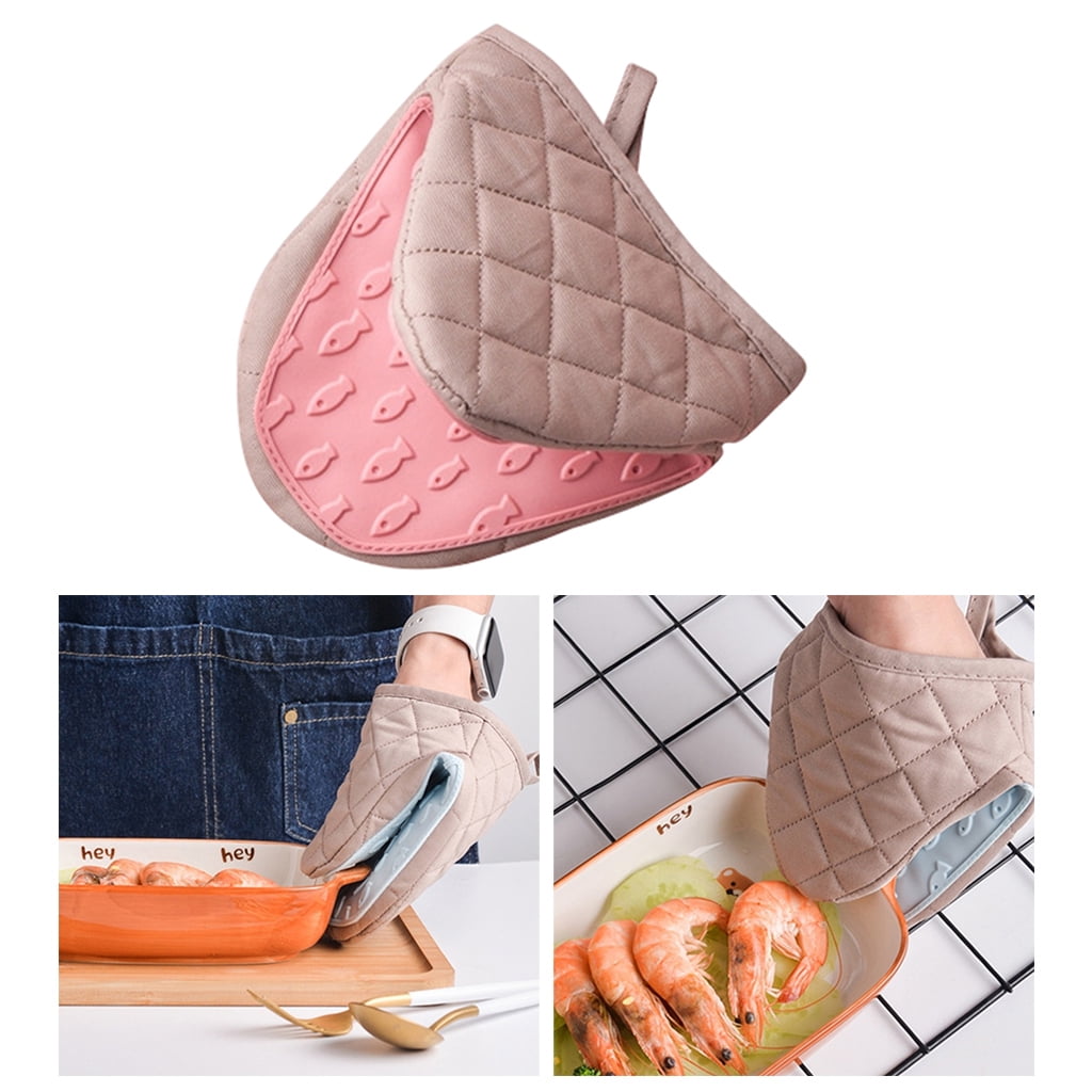 Silicone Oven Mitts Pot Holders Sets for Kitchen Heat Resistant Small Kitchen 