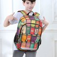 thumbnail image 6 of FORMRS Unisex School Backpack 17" Student Travel Bag with Laptop Compartment, Beige Jar, 6 of 7