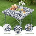 thumbnail image 4 of Square Tablecloth Bohemian Aesthetic Style, Waterproof Vinyl Table Cover, Backed, Elastic Edge for 34-36 Inch Table, 4 of 6