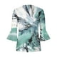 thumbnail image 4 of Blusa de verano para mujer con estampado de pliegues sexy y mangas 3/4 con cuello en V y botones OAVQHLG3B Store  lin121212, 4 of 5