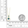 thumbnail image 3 of Gem Stone King 18K Yellow Gold Plated Silver London Blue Topaz and Blue Zircon Pendant Necklace for Women (2.20 Cttw, Gemstone November Birthstone, Round 6MM and 4MM), 3 of 3