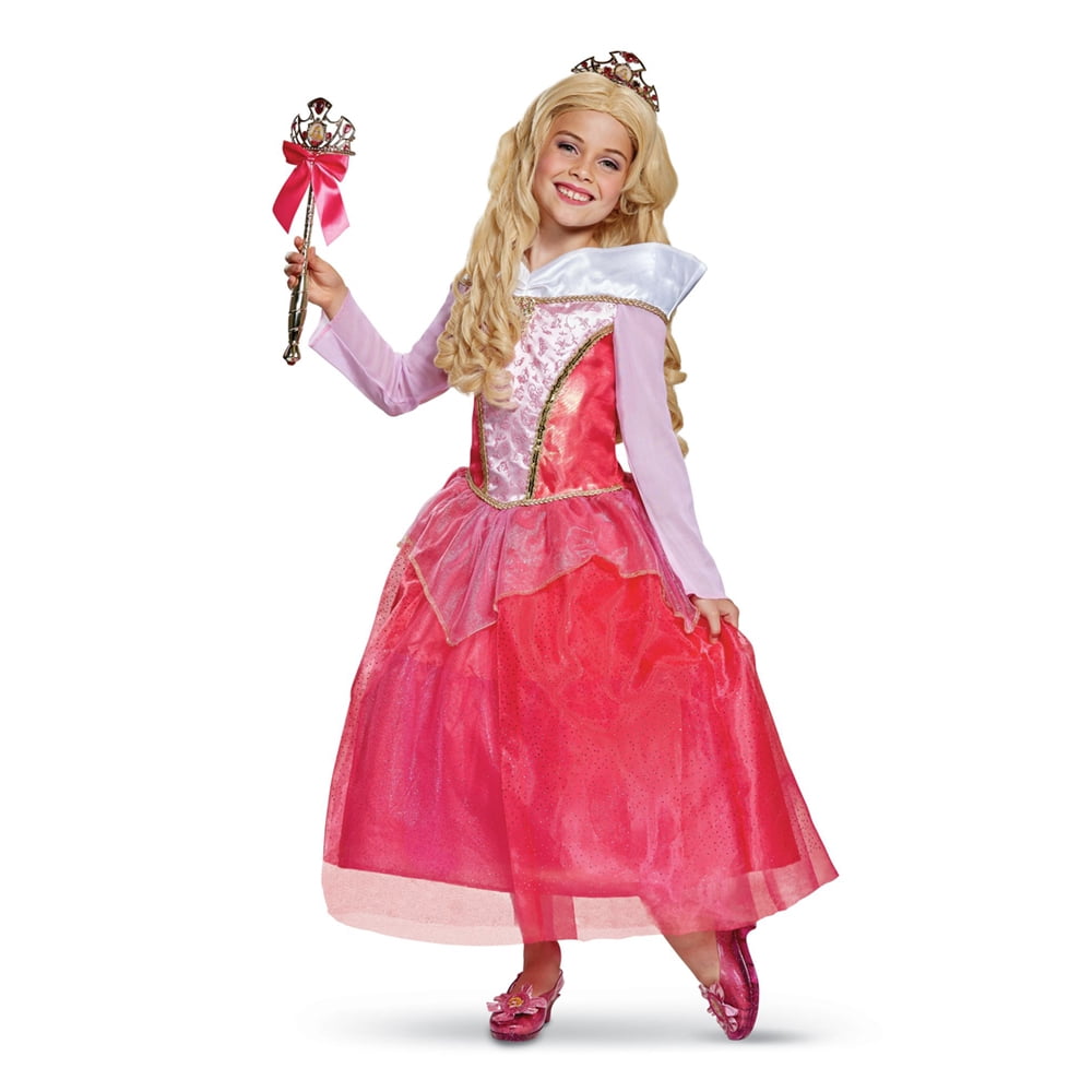Sleeping Beauty Princess Aurora Costume Halloween Cosplay Kids Party Girls Gown 7 PC Dress Up Set Size 7-8 