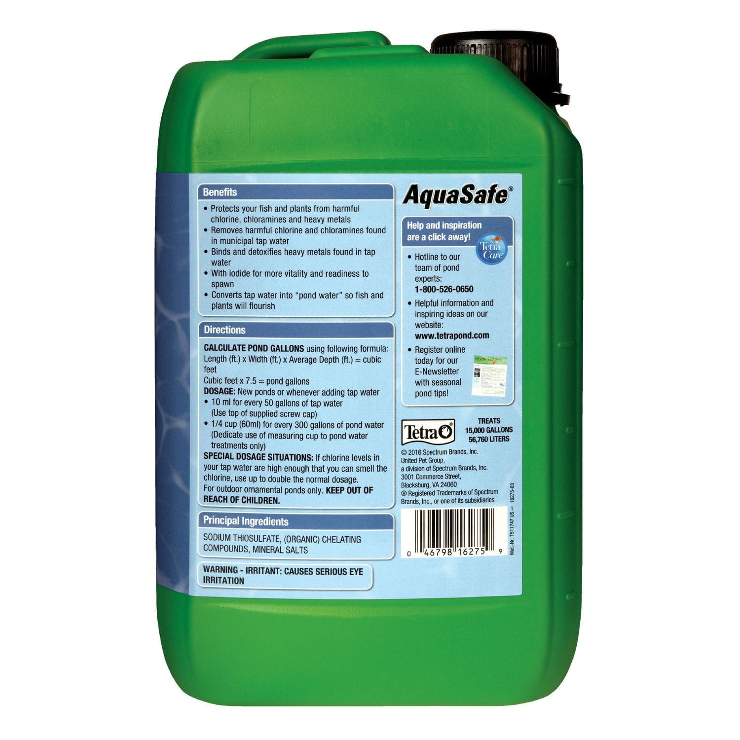 Tetra Pond AquaSafe 101.4 Ounces, Makes Tap Water Safe For Pond Fish