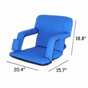 Wide Stadium Seat for Bleachers Reclining Stadium Chair w/Blue Cushion
