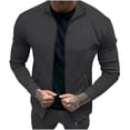 thumbnail image 2 of Maoxin Mens Jackets Fashion Men's Temperament Long Sleeve Hoodless Casual Outwear Jackets Dark Gray 3XL, 2 of 6