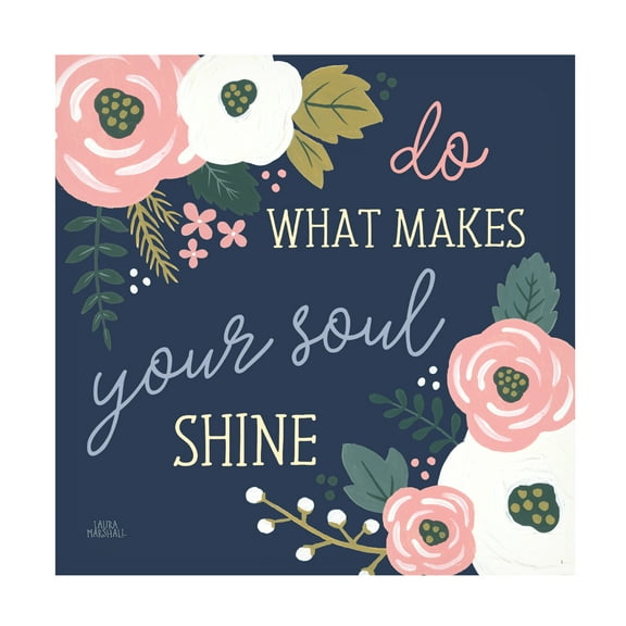 Laura Marshall 'Wildflower Daydreams VII Navy Soul' Canvas Art