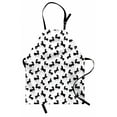 thumbnail image 1 of Horses Apron, Farm Animal Silhouettes with Various Poses Galloping Trotting Cantering and Loping, Unisex Kitchen Bib with Adjustable Neck for Cooking Gardening, Adult Size, Black White, by Ambesonne, 1 of 4