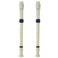 thumbnail image 1 of 2X Instrumento Musical Grabador de Flauta Soprano de 6 Agujeros Blanco Azul, 1 of 8