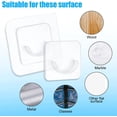 thumbnail image 7 of 6Pcs Adhesive Shower Curtain Rod Holder, Transparent Shower Curtain Rod Mount Holder, Shower Curtain Rod Tension Brackets No Drilling for Wall, Bathroom, Windows, Wardrobe, 7 of 7