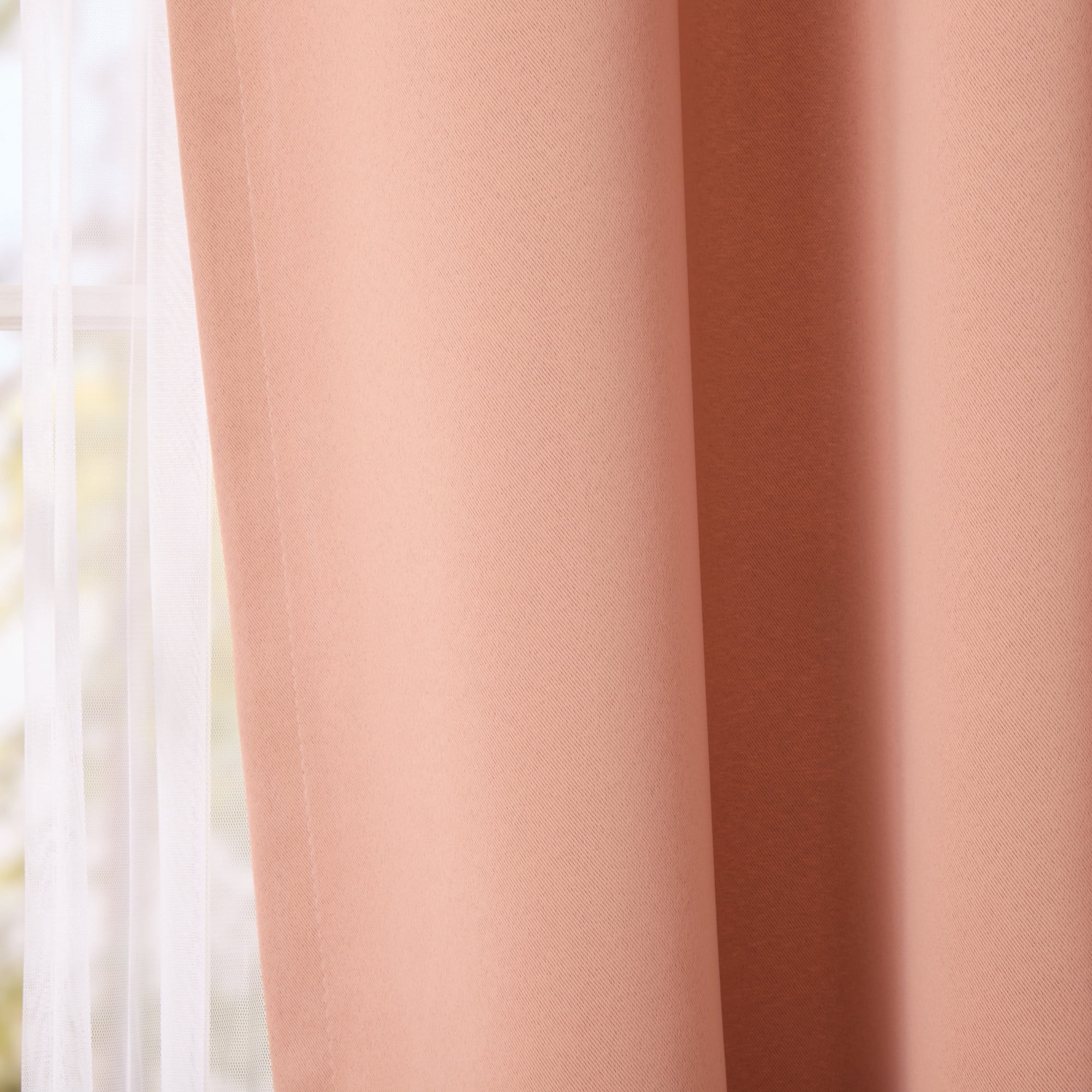 TOWN & COUNTRY LUXE Oslo Double Layer Indoor Curtains, Room Darkening and Sheer, Grommet Top, Energy Efficient, 2-Pack Set, 52"x108", Clay