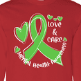 thumbnail image 4 of Inktastic Love and Care Mental Health Awareness Green Ribbon Long Sleeve T-Shirt, 4 of 5