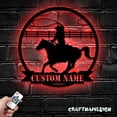 thumbnail image 2 of Craftnamesign Custom Cowboy Riding Horse Metal Wall Art LED Light, Custom Cowboy Name Sign, 2 of 5