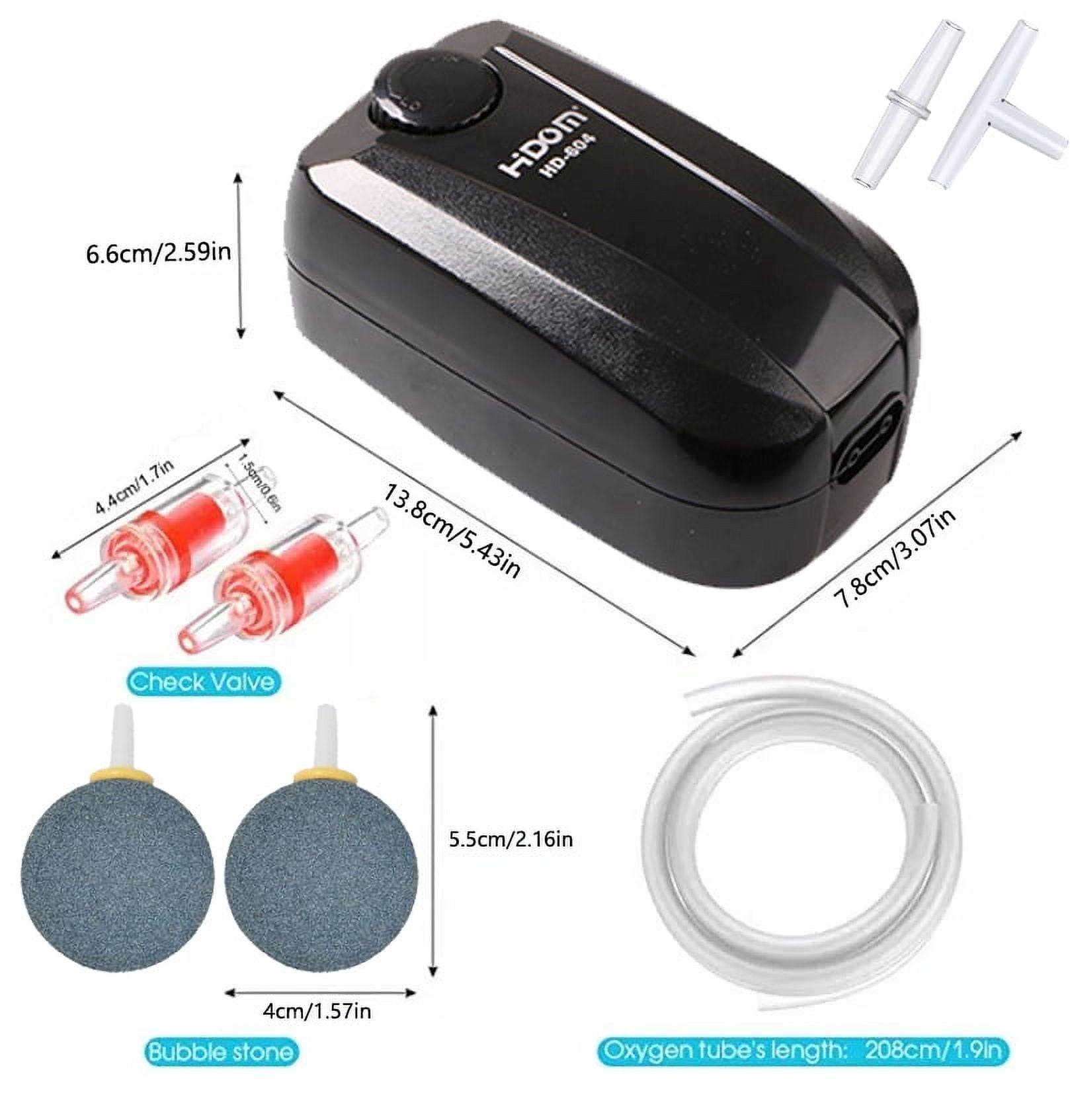 HIDOM Aquarium Air Pump Dual Outlet Fish Tank Aerator with Accessories for 15- 250 Gallon Tank