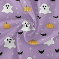 thumbnail image 3 of SKYSONIC Halloween Pumpkin Round Tablecloth 60inch Indoor Wrinkle Free, Purple Ghost Circular Lace Table Cover Washable for Kitchen Party BBQ Dining Decor, 3 of 7