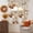 Flaxen, variant on White Pumpkins Fall Swag Kitchen Curtains Sets for Windows 24 Inch Length, Thanksgiving Floral Botanical Brown Short Window Curtain Panels Swags Valances and Tiers 3 Piece Set for Cafe/Dining Room
