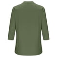 thumbnail image 5 of Cotton Linen Tops for Women 3/4 Sleeve Loose Fit Shirts Casual Button Solid Color V Neck Blouses 2026 Spring Dressy Lightweight Comfy Outfits Going Out Tops Ladies Fashion Trendy, 5 of 7