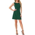 thumbnail image 2 of Vestido sin mangas de verano para mujer Inspire Chic, con escote barco, espalda descubierta, corte A, mini vestido XL verde, 2 of 6
