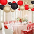thumbnail image 4 of Set de faroles decorativos de papel zilue, negro, dorado y rojo, 15 unidades, 4 of 7