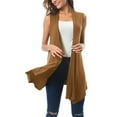 thumbnail image 2 of Women's Sleeveless Draped Open Front Cardigan Vest Asymmetric Hem Women Blouse Women Jacket Lightweight plus Size Jacket for Women, 2 of 7