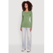 Women's Basic Crew Neck Long Sleeve Tee