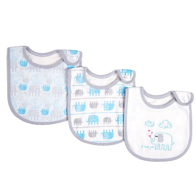 Paquete de 3 baberos para bebés 100% algodón orgánico babeo Dentición Babero Súper Súper absorbente insular Babero babero