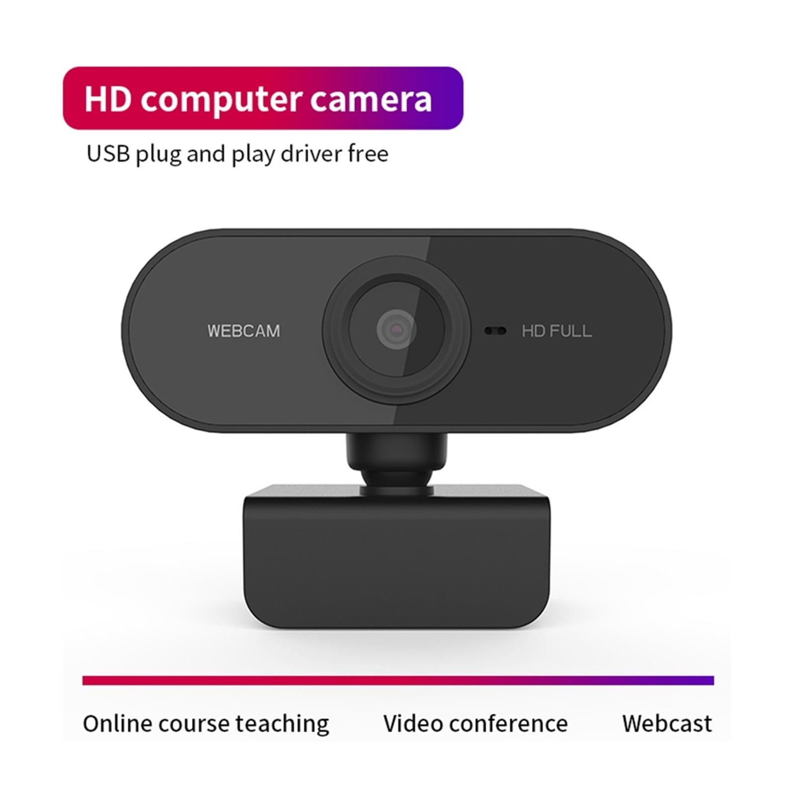 1080P HD Rotatable Mini Computer Webcam With Microphone Cameras For Live Broadcast Video Conference Camera ,Full Clarity