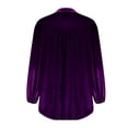 thumbnail image 4 of Besolor Velvet Tops for Women Vintage Long Sleeve Button down Shirts Casual Loose Spring Fall Blouse with Pocket, 4 of 7
