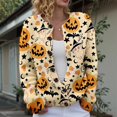 thumbnail image 2 of longantii Halloween Sweaters for Women Button Knit Cardigan Long Sleeve Ghost Graphic Cute Spooky Fall Winter Trendy Tops Lightweight Breathable Cardigan for Funny Party Ginger 4XL, 2 of 7