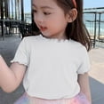 thumbnail image 2 of Gubotare Girls Tops Tees Girls' Casual Short Sleeve T Shirts Kids' Loose Soft Tops Size 3T 4T (White,3-4 Years), 2 of 4
