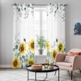 thumbnail image 6 of Kitchen Curtains 84 Inch Length 2 Panels, Sunflower Grommets Window Treatment Curtain, Sage Green Summer Botanical Eucalyptus Farmhouse Bee Thermal Curtains Drapes for Living Room/Bathroom, 6 of 9