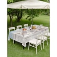 thumbnail image 4 of Outdoor Tablecloth with Umbrella Hole for Patio/Picnic/Party/Camping, Coastal Beach Waterproof Table Cloth Rectangle Table Cover Washable, Summer Nautical Starfish Shell Wooden Gray Blue (60"x 102"), 4 of 9