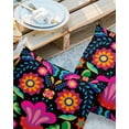 thumbnail image 2 of Pack of 2 Outdoor Pillow Covers, Mexico Colorful Mystic Floral Pattern Waterproof Square Throw Pillowcase Cushion Decorative Pillow Covers for Couch Patio Tent, 24x24 in, 2 of 6