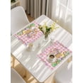 thumbnail image 5 of Happy Easter Placemats Set of 8, Spring Easter Eggs Bunny Floral Pink Plaid Placemats for Dining Table, Place Mats for Kitchen Tabletop, Waterproof Wipeable Dining Table Mats Set, 5 of 9