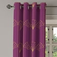 thumbnail image 2 of Ambesonne Art Deco Grommet Curtain, Purple Simple Vintage Grid, 50"x60", Purple and Sand Brown, 2 of 5