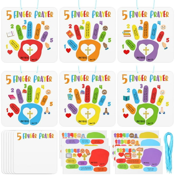 Kit de manualidades MotiMind, 30 juegos de manualidades bíblicas para niños que oran con los dedos