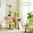 thumbnail image 5 of Pefilos 47" Flower Cat Tree Tower for Indoor Cats, Cat Condo with Pink Top Perch for Kittens, Cat Tree House with Sisal Scratching Posts, Pink, 5 of 8