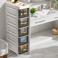 thumbnail image 6 of Bathroom Crevice Cabinet 5 Tier Waterproof Toilet Side Floor Shelves Storage Cabinet for Kitchen Bathroom Corner and Small Space (Gray), 6 of 11