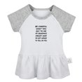 thumbnail image 4 of Pack of 2, Don't Touch Me & My Grandma's Crazy And I'm Not Afraid To Tell On You Funny Dresses, Newborn Baby Skirts, Infant Princess Dress, Toddler Frocks (Gray Raglan Dresses, 12-18 Months), 4 of 5