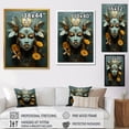 thumbnail image 4 of Designart "African Woman Portrait Green and Yellow Radiance" People Framed Wall Art - Global Yellow African Mask Entryway Framed Wall Art, 4 of 6