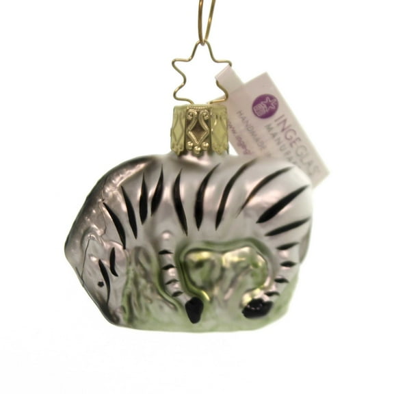 Inge Glas Graceful Grazing Ornament Glass Zebra Stripes Christmas 10090S018