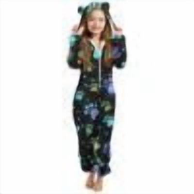 CQONEPT Girl's Hoodies Romper Zip Up Sherpa Fleece Jumpsuit Fashion Cute Casual Baggy Sleepwear Coveralls Blue 5-6Years