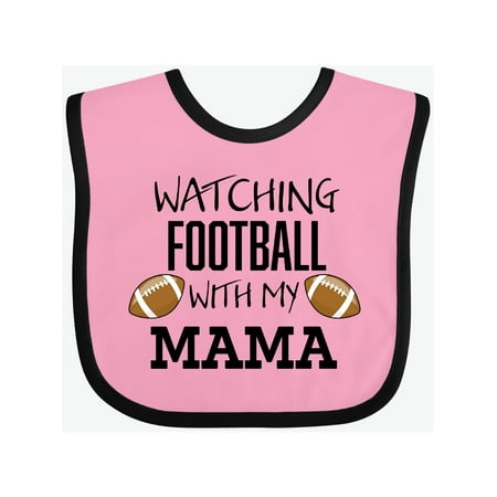 

Inktastic Watching Football with my Mama Gift Baby Boy or Baby Girl Bib