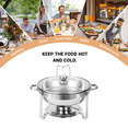 thumbnail image 3 of Plats Anti-Frottement 5 Qt pour Buffet, Réchauffe-Aliments Ronds en Acier Inoxydable avec Couvercles en Verre, pour Fêtes, Traiteur, Mariages et Banquets, 3 of 5