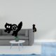 thumbnail image 2 of Reloj de pared acrílico decorativo para dormitorio, estudio, con estatua de gato, figura de resina, escultura animal para estantería o entrada., 2 of 8