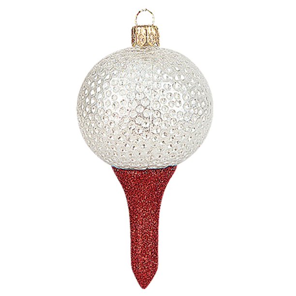 Golf Ball Polish Glass Christmas Ornament Golfing Golfer Tree